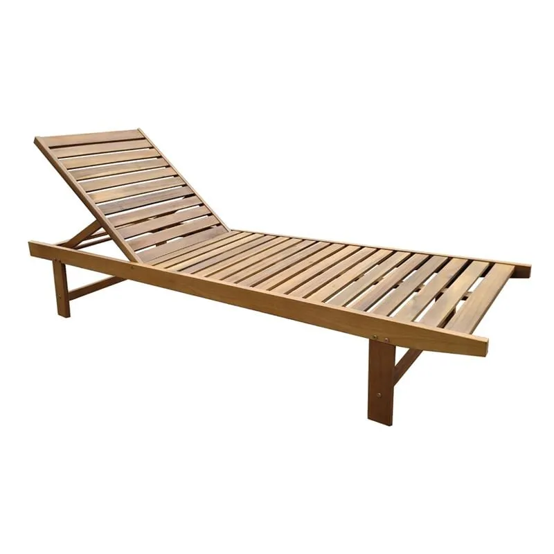 LUGANO Sunbed Acacia Natural Color (without Wheels)