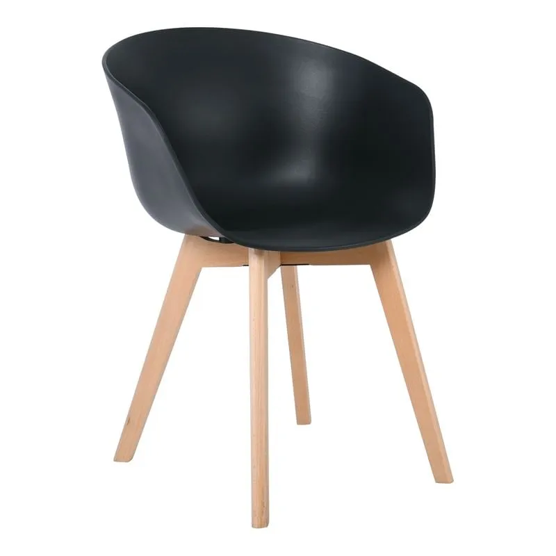 OPTIM Armchair PP Black (wooden leg)