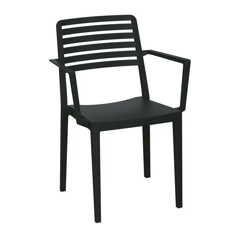 NOLA Stackable Armchair PP-UV Black
