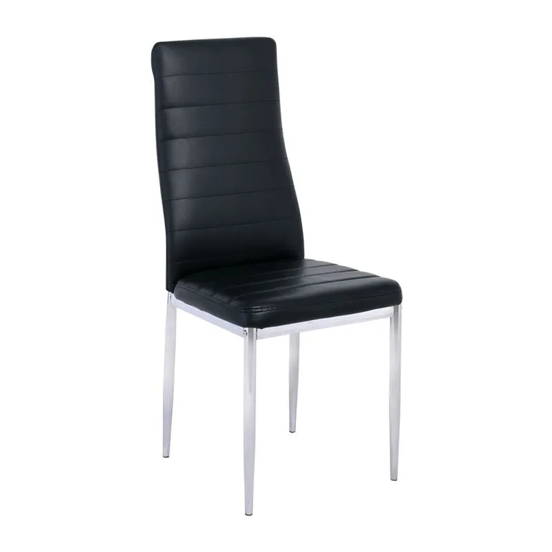 JETTA Chair Full K/D Black Pvc (Chromed)