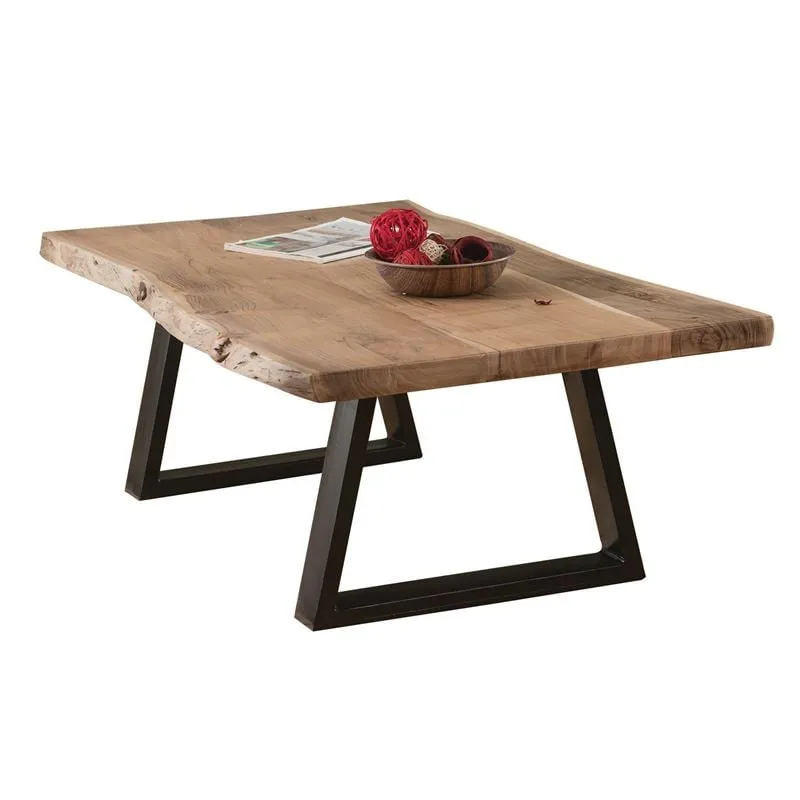 LIZARD Coffee Table 115x65 Acacia Natural Finish (Black Paint)