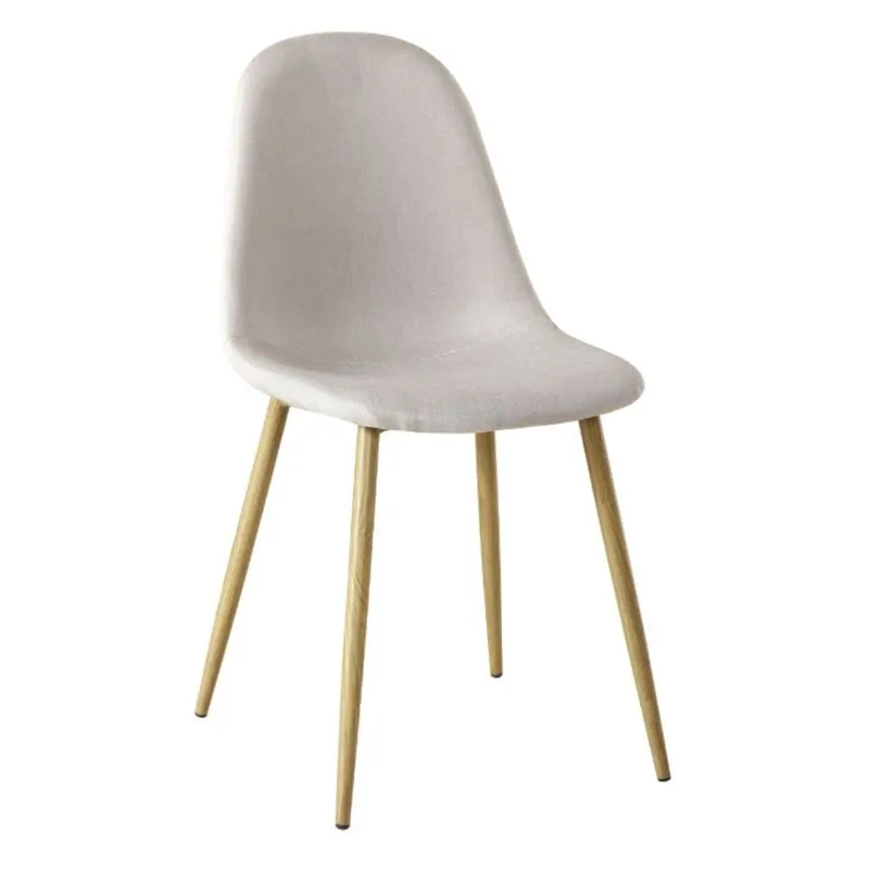 CELINA Natural Metal Chair, Beige Fabric