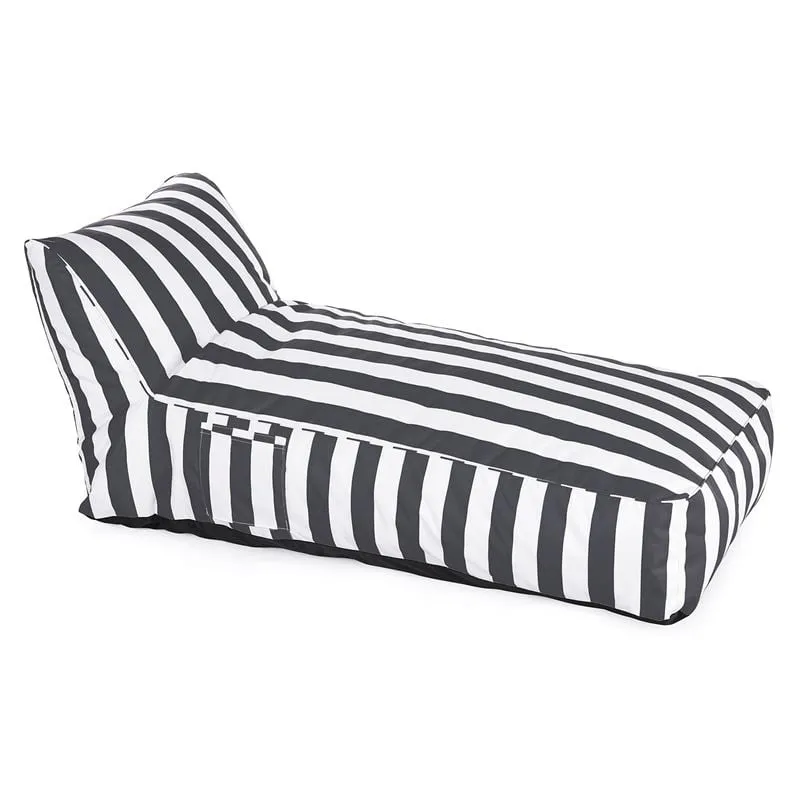 TACO MAX Lounge Bean Bag Striped White/Grey 100% waterproof