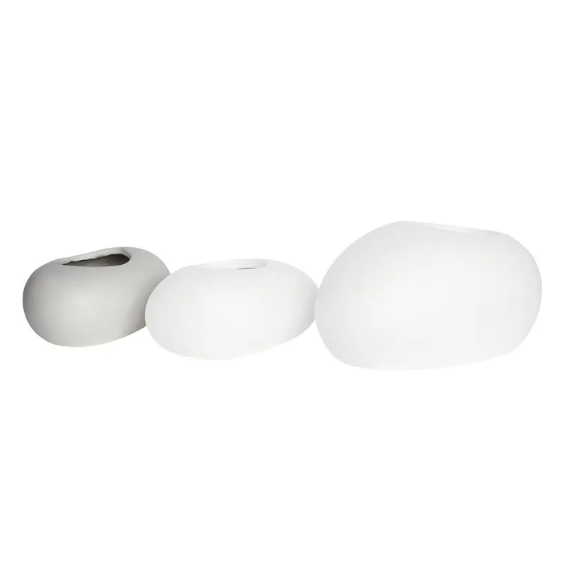 FLOWER POT-ROCK 40x30x19cm, Fiber Cement Απόχρωση White