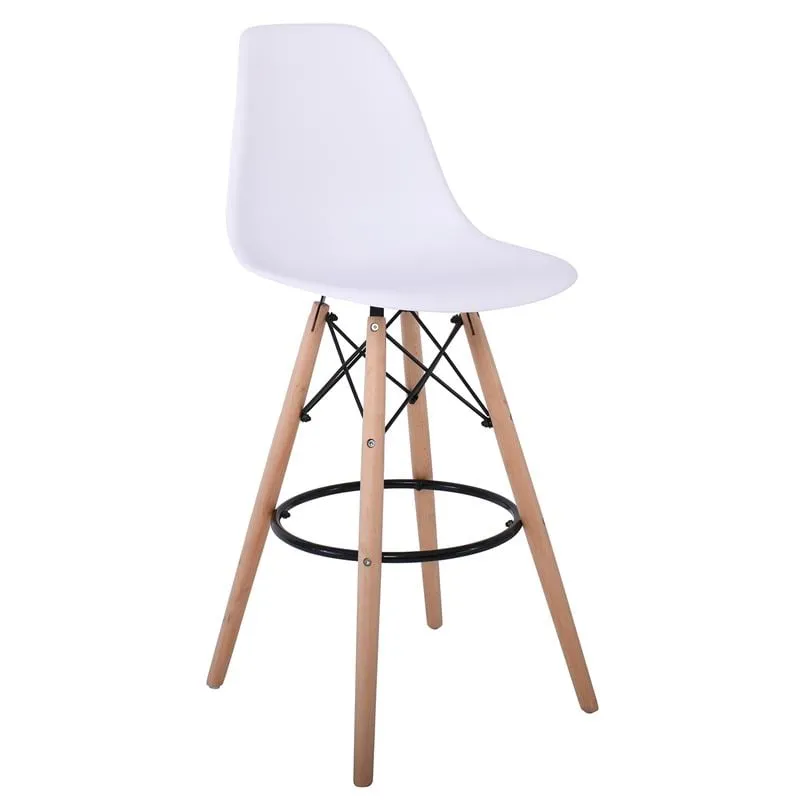 ART Wood Bar Stool PP White