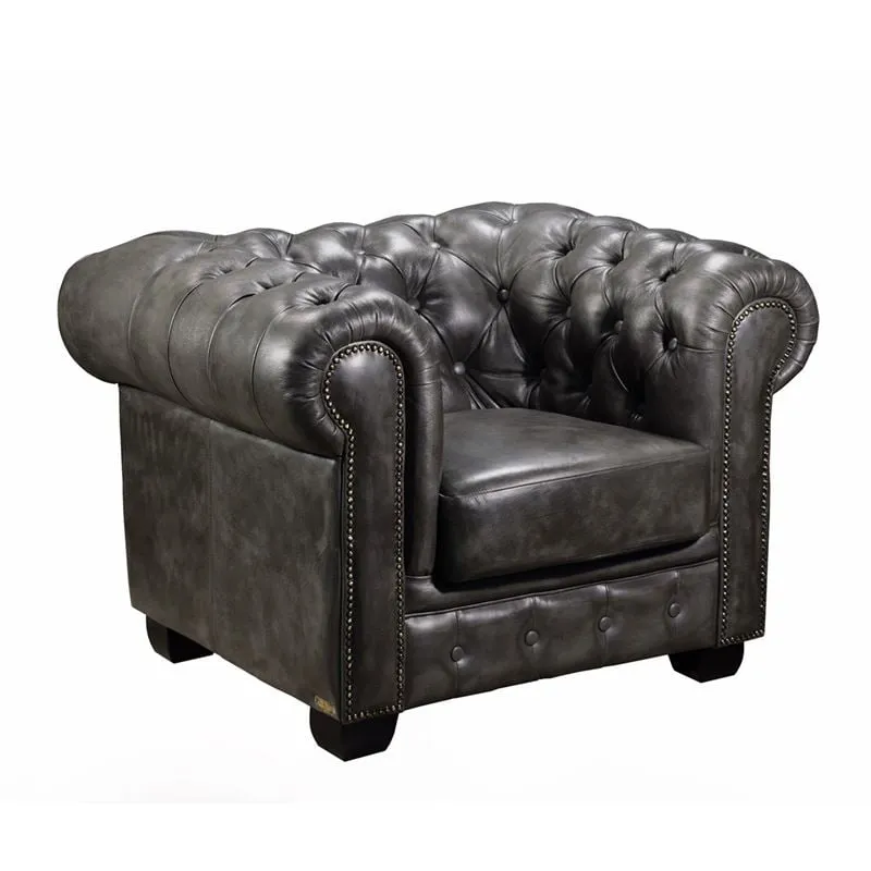 CHESTERFIELD Birmingham 1-S Leather Antique Grey
