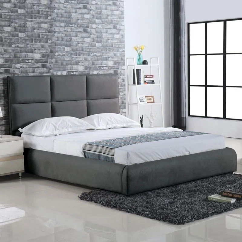 MAXIM Bed (for Mattress 180x200cm) Dark Grey Fabric