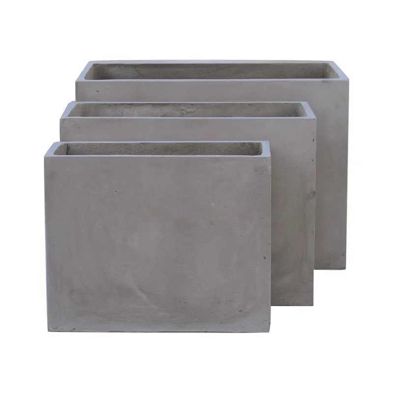 FLOWER POT-2 Set 3 pieces/Cement Grey