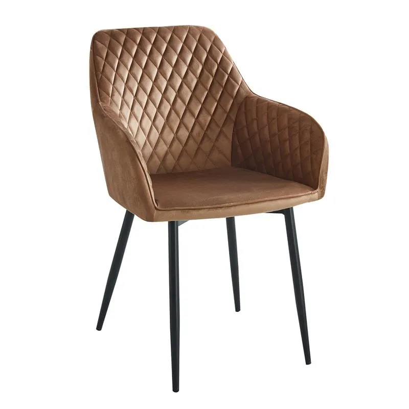 LILA Armchair Metal Black/Fabric Velure Cappuccino