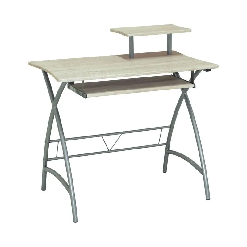 PC Metal Desk 90x55 Silver/Natural