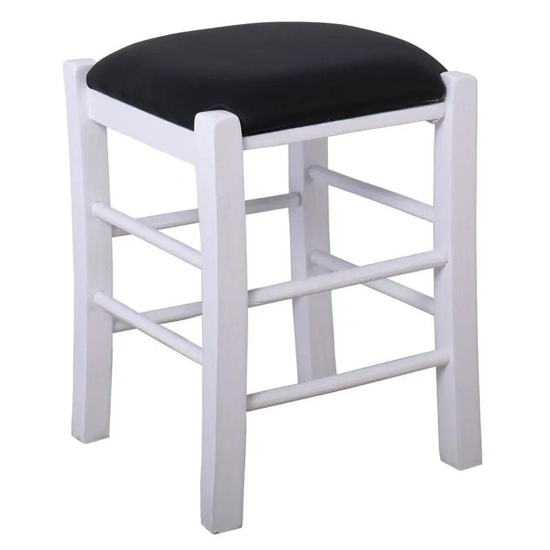 TAVERNA Stool H50cm Beech Impregnation White/Pu Black