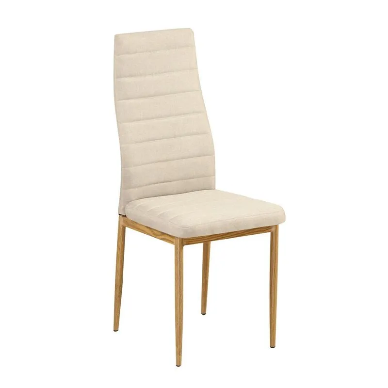 JETTA Chair Beige Fabric (Natural Wood Grain Metal)