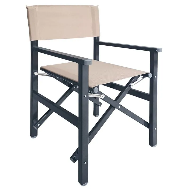Director Armchair, Aluminium Anthracite 1.2mm, Textilene Beige