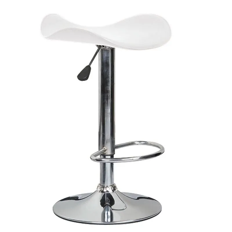 SADDLE Bar Stool White Pvc/Chromed Base