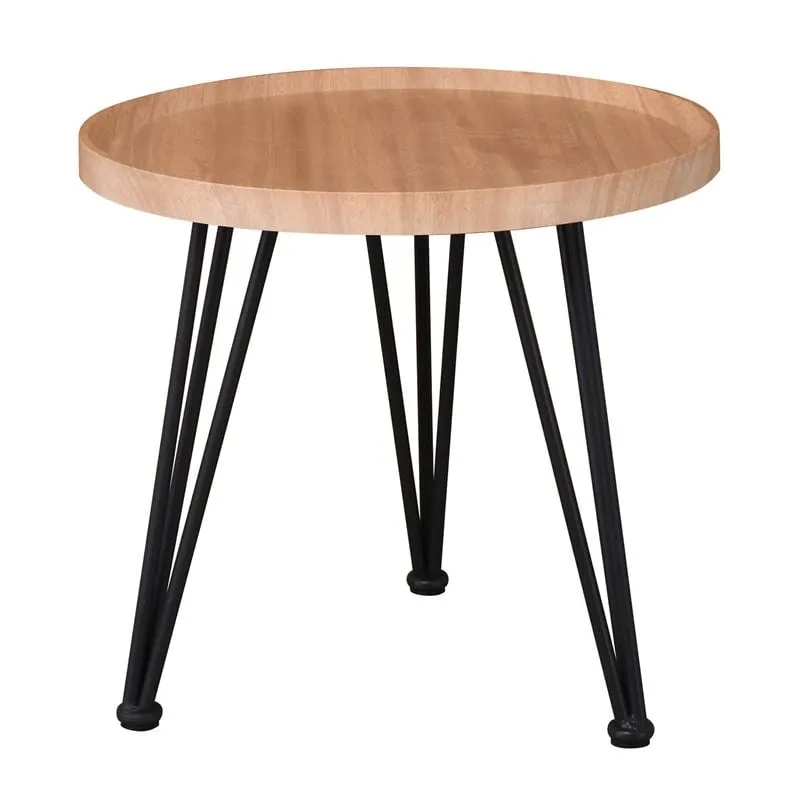 MATRIX Coffee Table D.50x46cm Natural/Metal Black