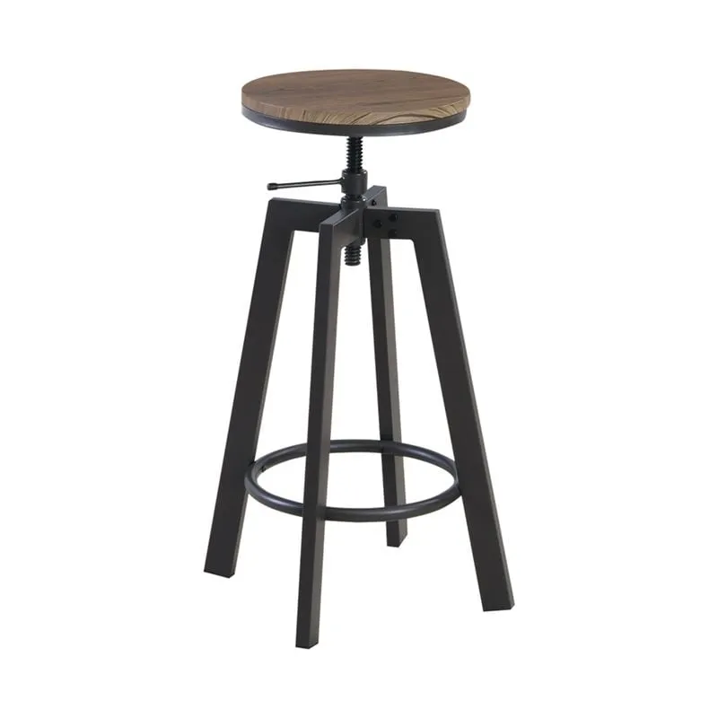 YORK BAR Stool Metal Dark Brown/Walnut