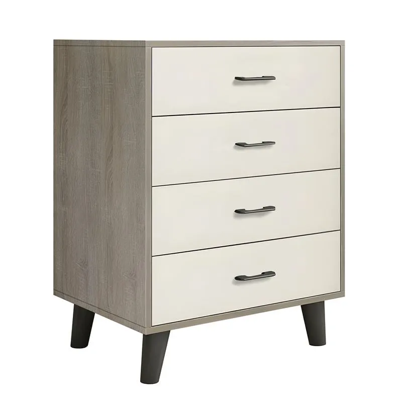 VANITY Συρταριέρα, με 4 Συρτάρια, Απόχρωση Sonoma Oak-Cream