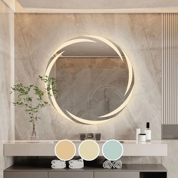 LED-1 Καθρέπτης Τοίχου - Φωτιζόμενος - Αφής, με 3 επιλογές εναλλαγής χρωμάτων