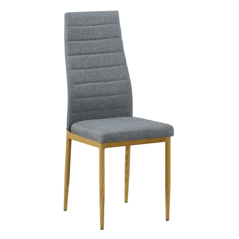 JETTA Chair Grey Fabric (Natural Wood Grain Metal)
