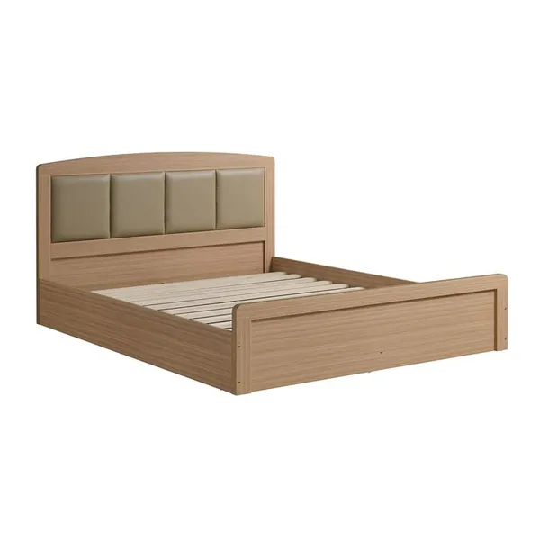 CALIBER Bed (for Mattress 150x200cm) Sonoma Oak/Headboard Pu Beige