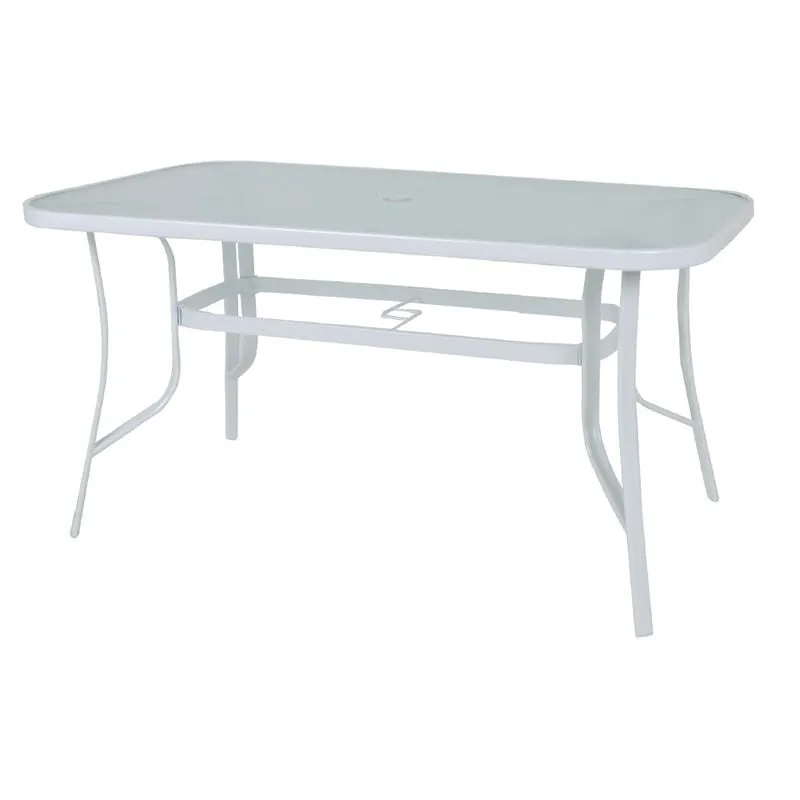 RIO Table 140x80cm Metal White