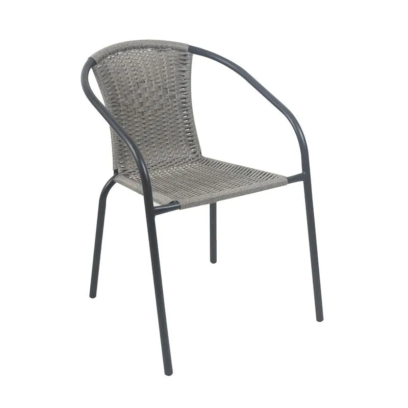 BALENO-W Armchair Metal Black/Mixed Grey Wicker