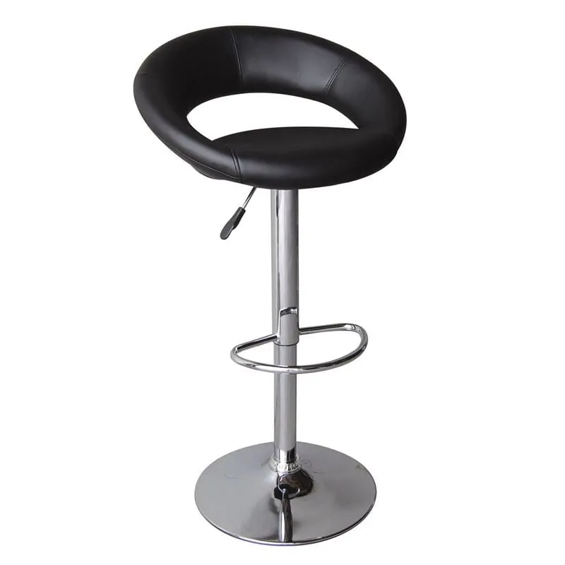 BELT Bar Stool Chrome/Pu Black
