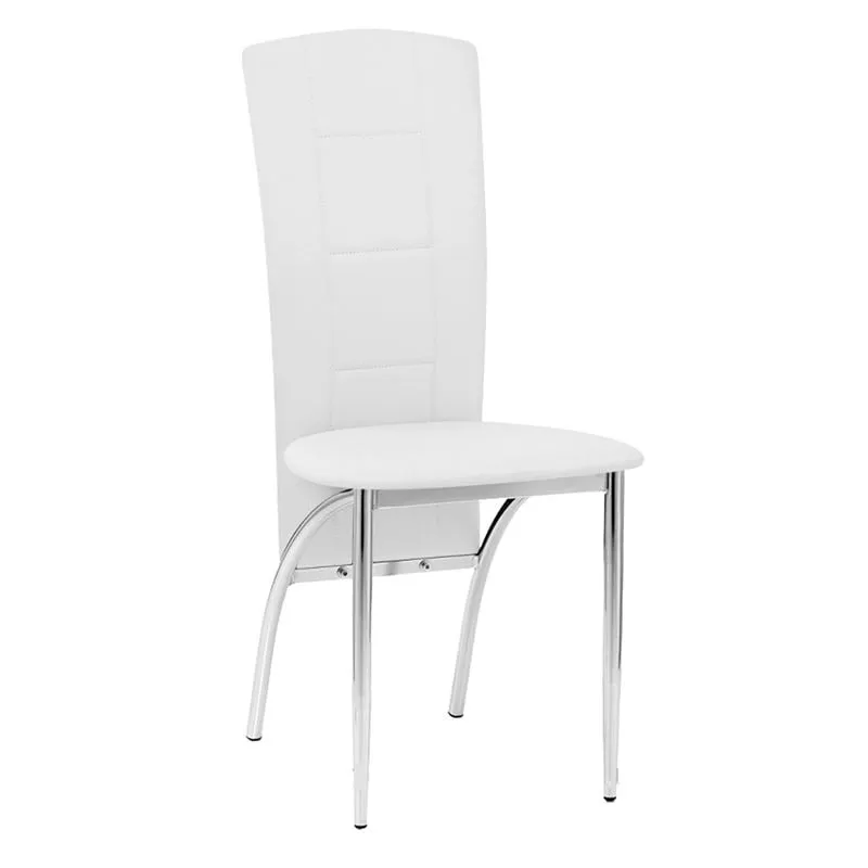 VILLA Chair Chrome, Pu White