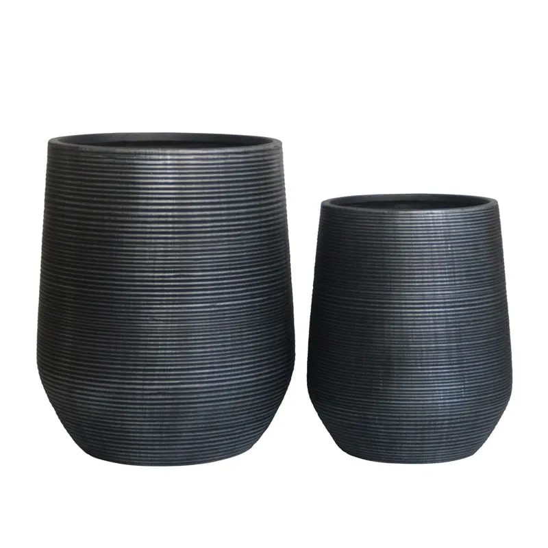 FLOWER POT-17 Set 2pcs/Cement Anthracite