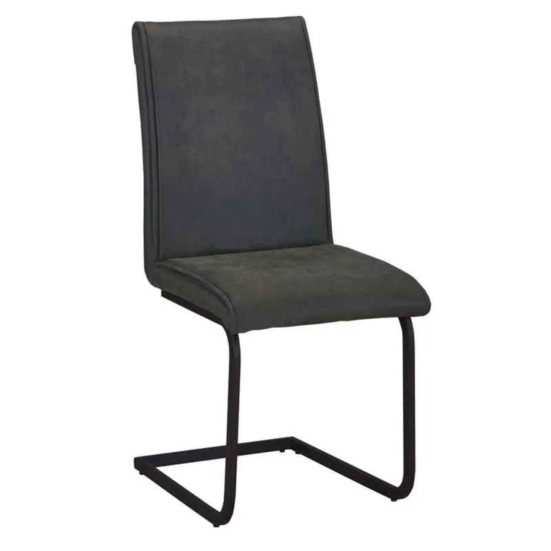 TORY Chair Black Metal/Suede Anthracite Fabric