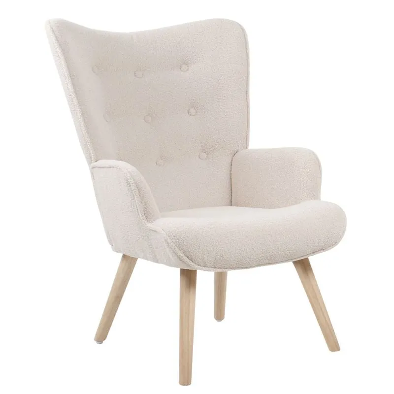 ALMA Armchair Natural / Teddy White Fabric (K/D)