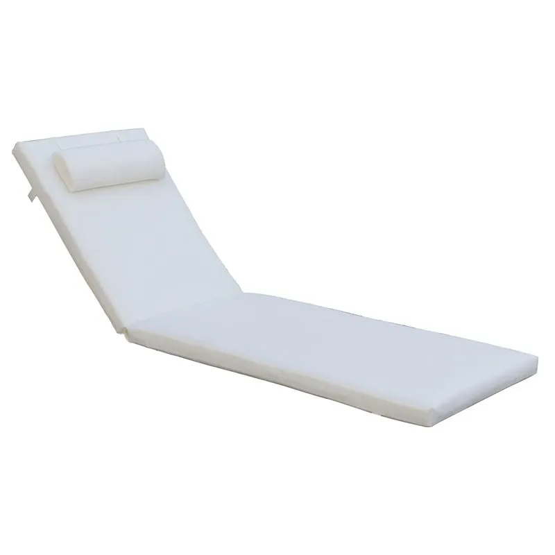 SUNLOUNGER Μαξιλάρι Ξαπλώστρας με Προσκέφαλο, Ύφασμα Water Repellent Εκρού, Φερμουάρ
