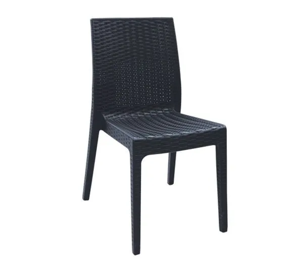 DAFNE Stackable Chair PP-UV Anthracite (Rattan Look)