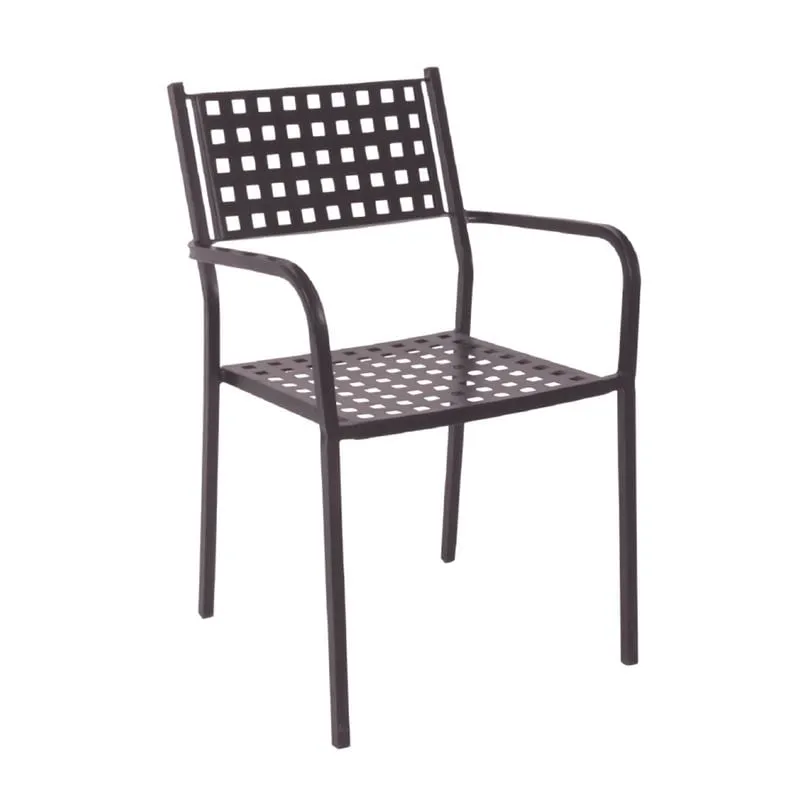 CAPRICE Stacking Armchair Metal Sand Brown