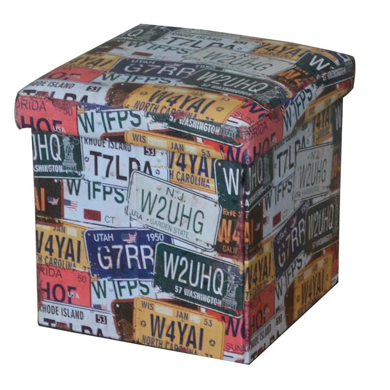 ORION Storage Ottoman Pu Deco Label