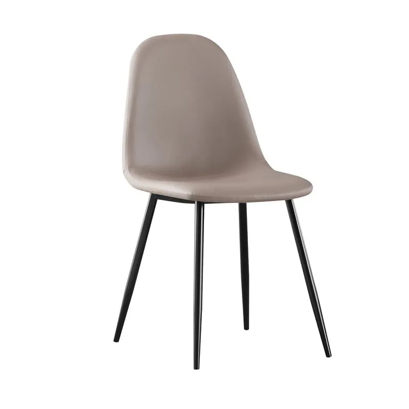 CELINA Black Metal Chair, Cappuccino Pvc