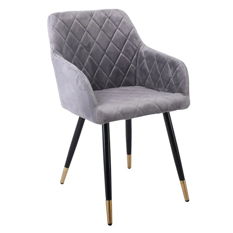 RENA Armchair Metal Black/Fabric Velure Grey