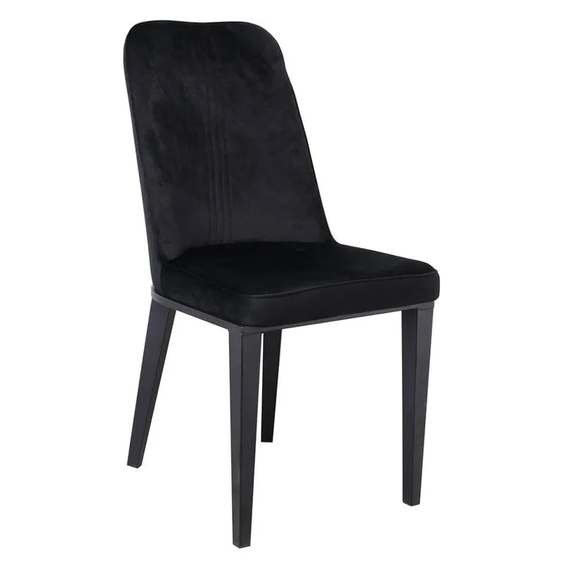 CASTER Chair Metal Black Paint/Black Velure Fabric