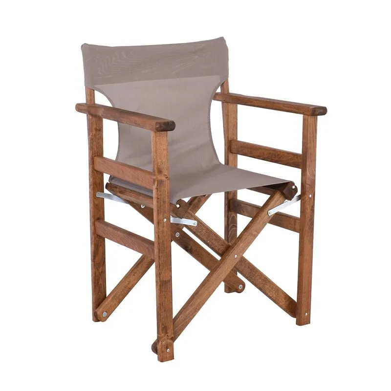 Director Armchair Impregnation Walnut Beech/Text.Sand Beige
