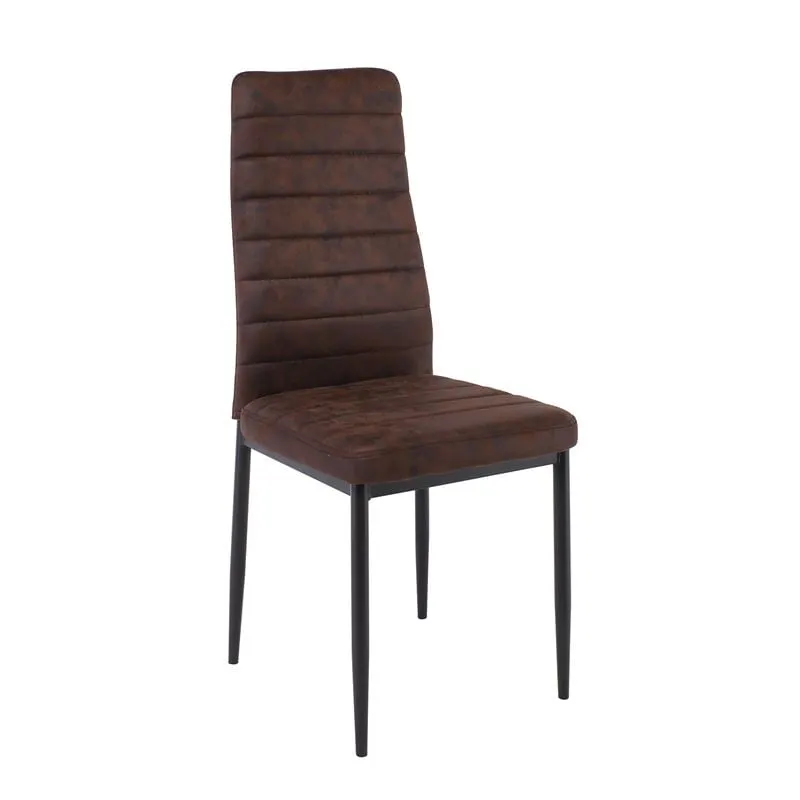 JETTA Chair Brown Suede Fabric (Black paint)