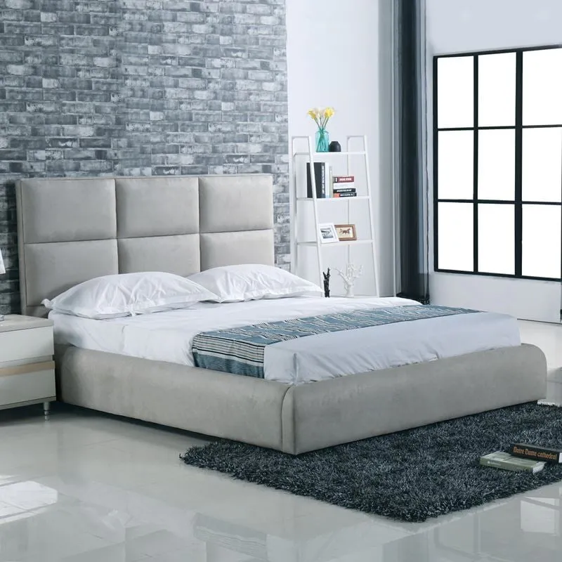 MAXIM Bed (for Mattress 160x200cm) Light Grey Fabric