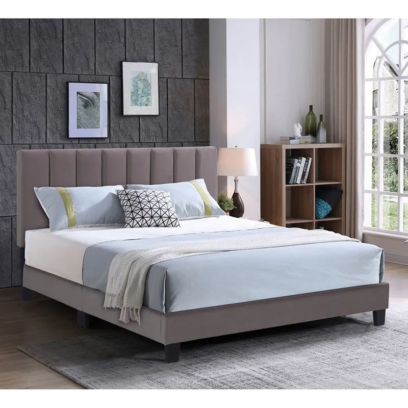 ALLEGRO Bed (for Mattress 180x200cm) Fabric Cappuccino