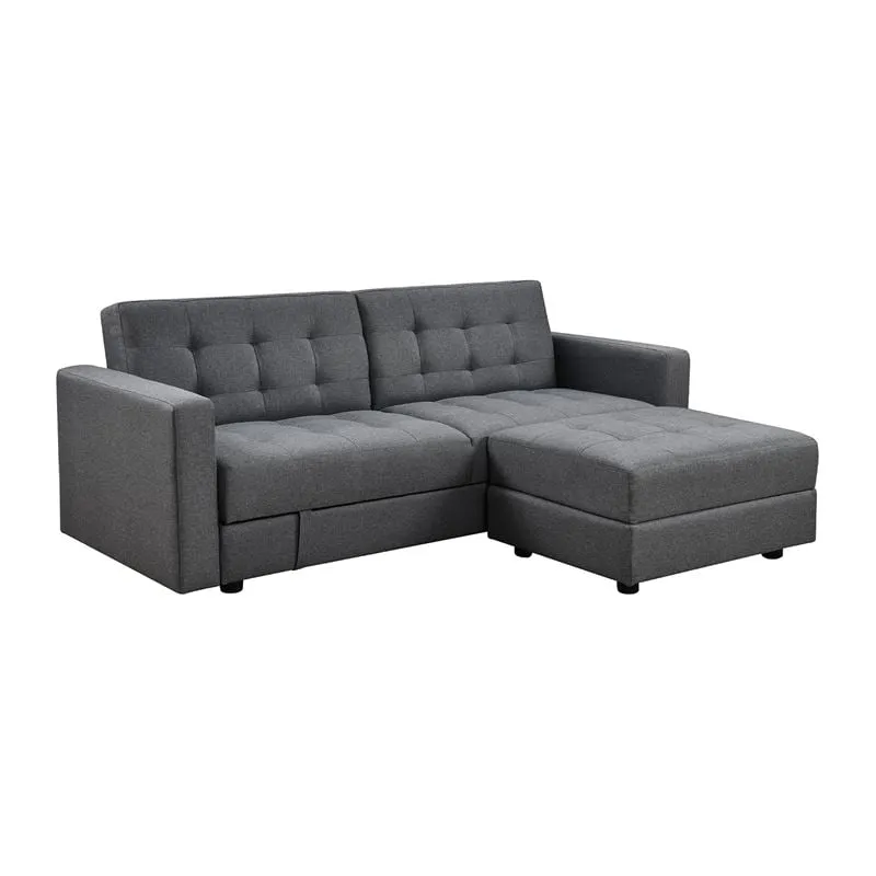 JACKSON Sofabed & Storage Corner Dark Grey Fabric