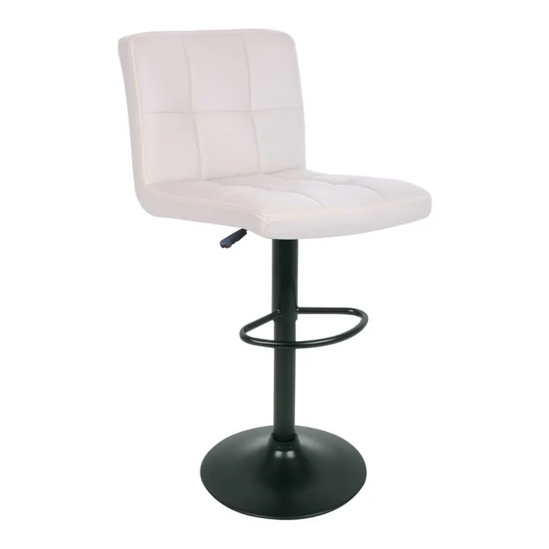 LINO Bar Stool Pu White/Metal Black Paint