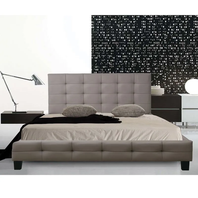 FIDEL Bed (for Mattress 160x200cm) Pu Cappuccino