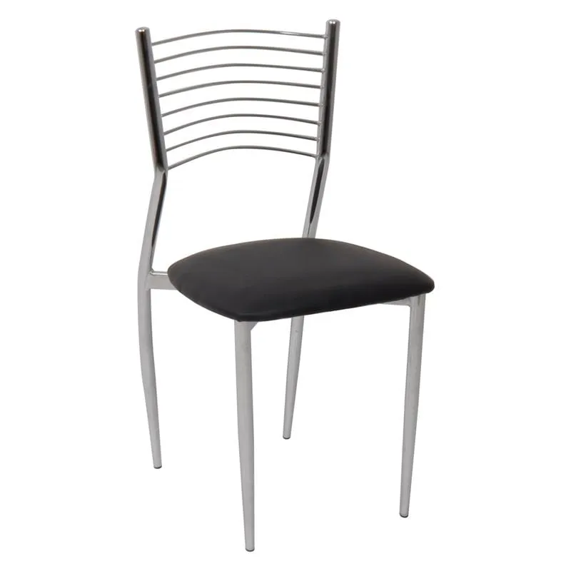 VIVIAN Chair Metal Chrome/Pvc Black