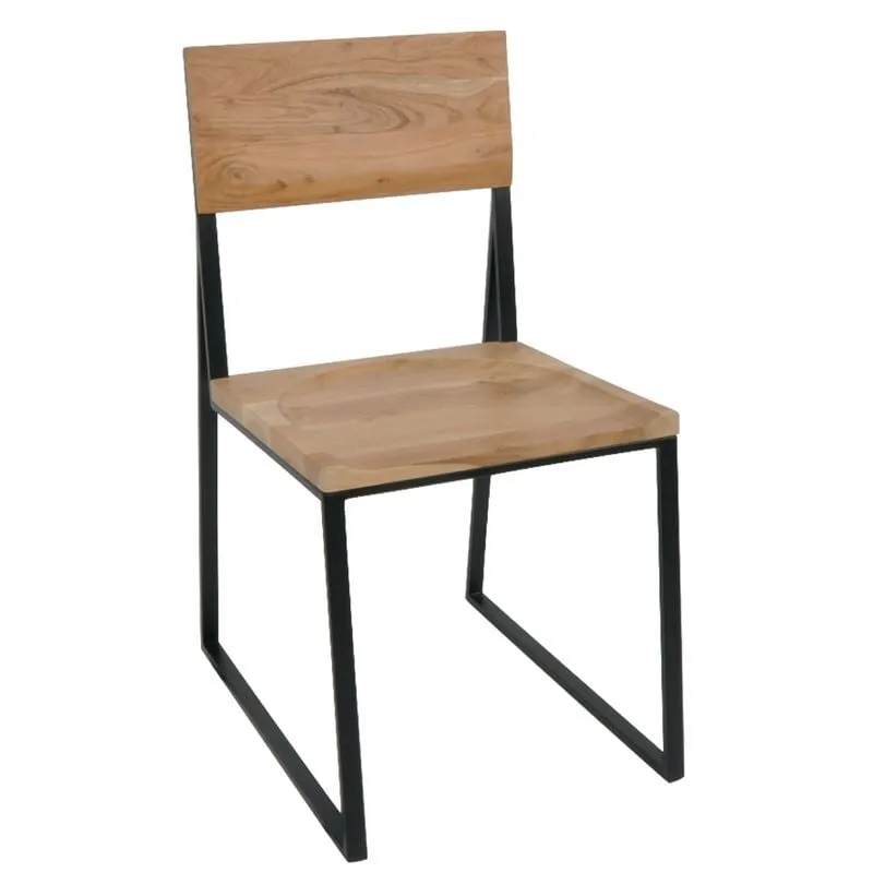 VILLAGE Chair Acacia Natural Finish (Black Paint)