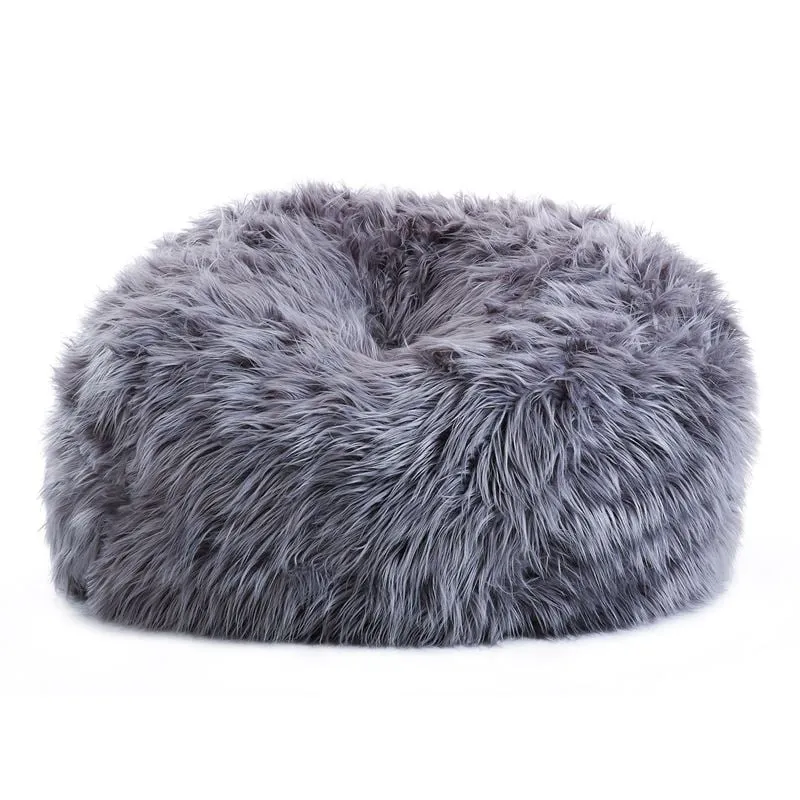 BIGO LUXURY Bean Bag, Anthracite Color Artificial Fur ( removable cover )