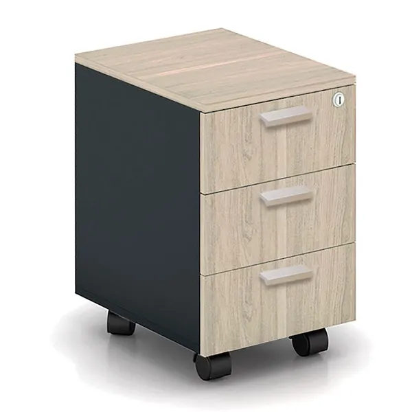 PROGRESS Mobile Drawer 3-Drawers Elm/Sky Grey