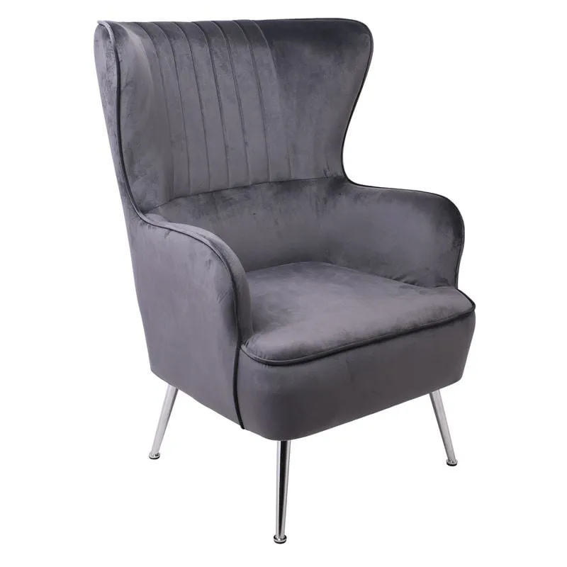 CROMA Armchair Fabric Grey Velure